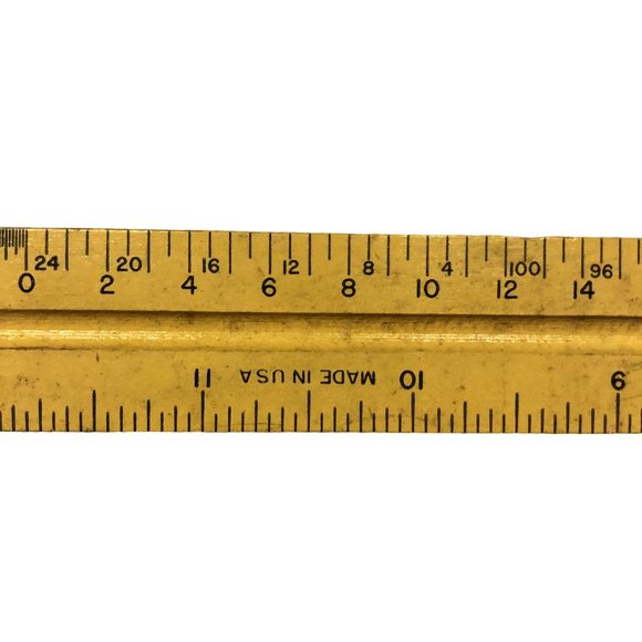 Vintage Dietzgen 3-Sided Engineer Wooden Ruler Used 31626 Architect Drafting - Picture 14 of 16
